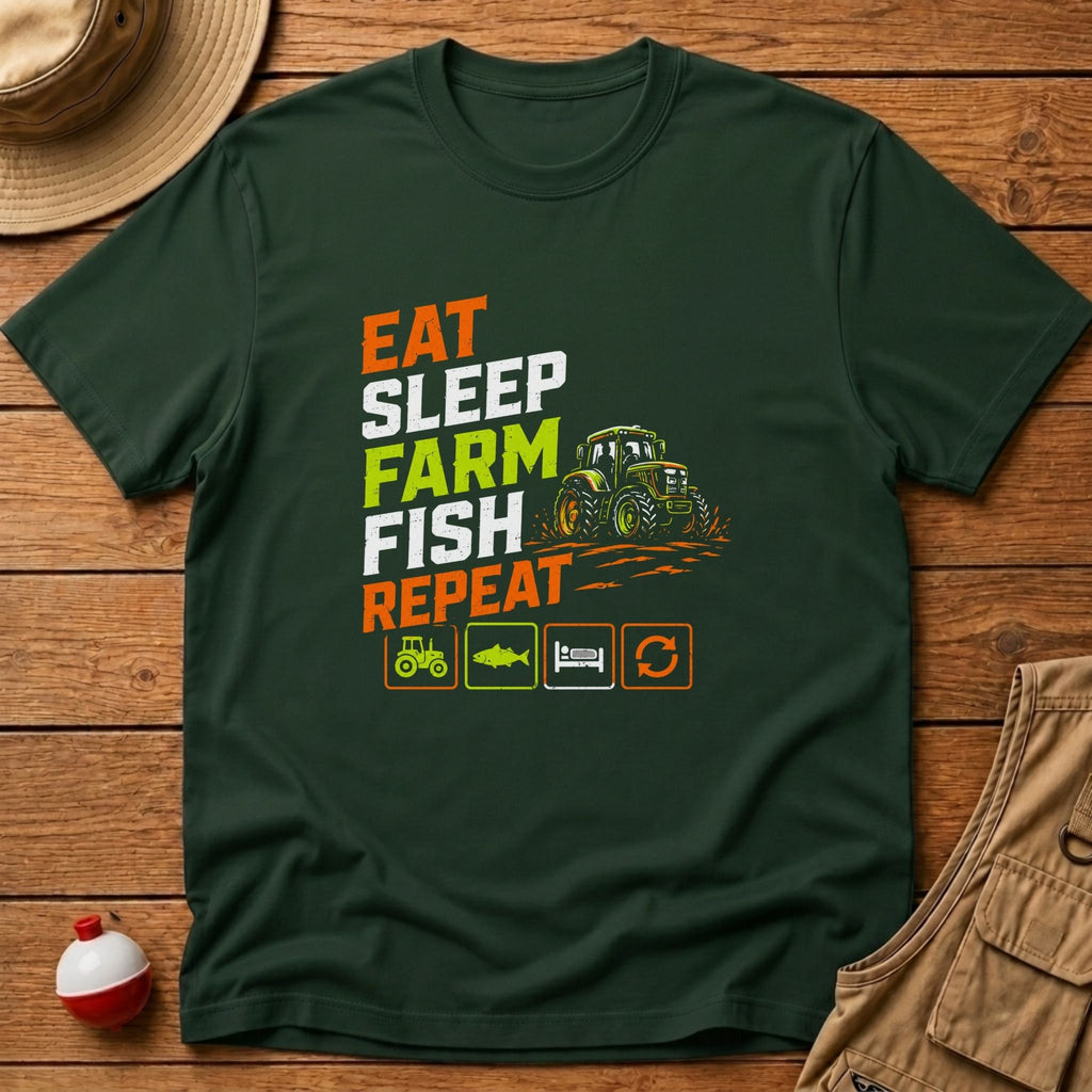 Eat Sleep Farm Fish Repeat T-Shirt