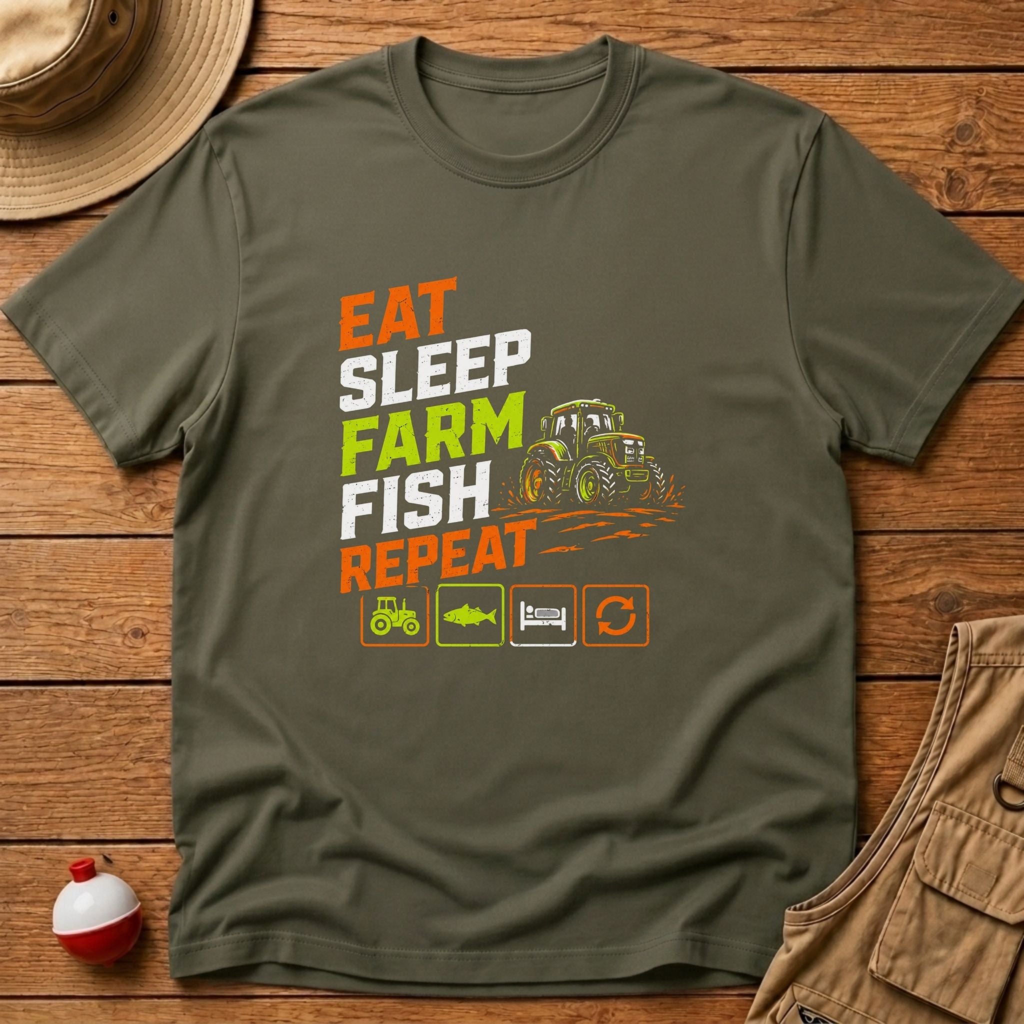Eat Sleep Farm Fish Repeat T-Shirt