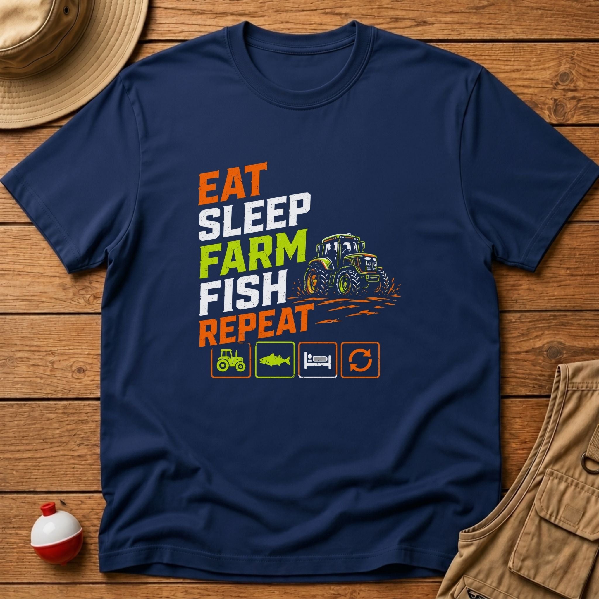 Eat Sleep Farm Fish Repeat T-Shirt