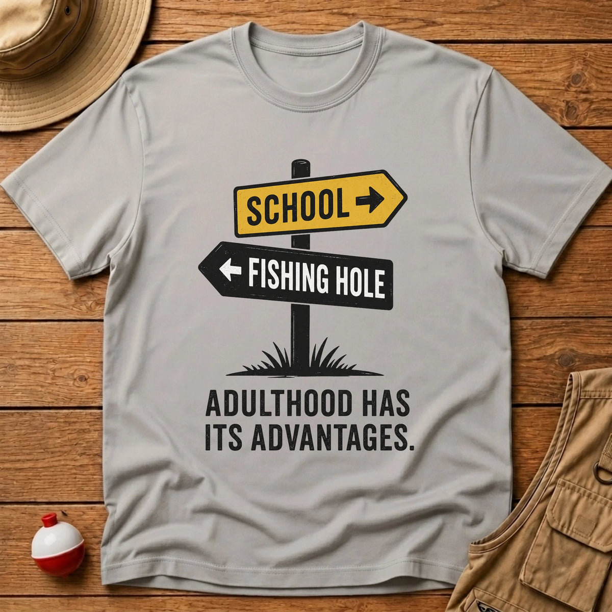 Adulthood Advantages T-Shirt - Floating Bobber