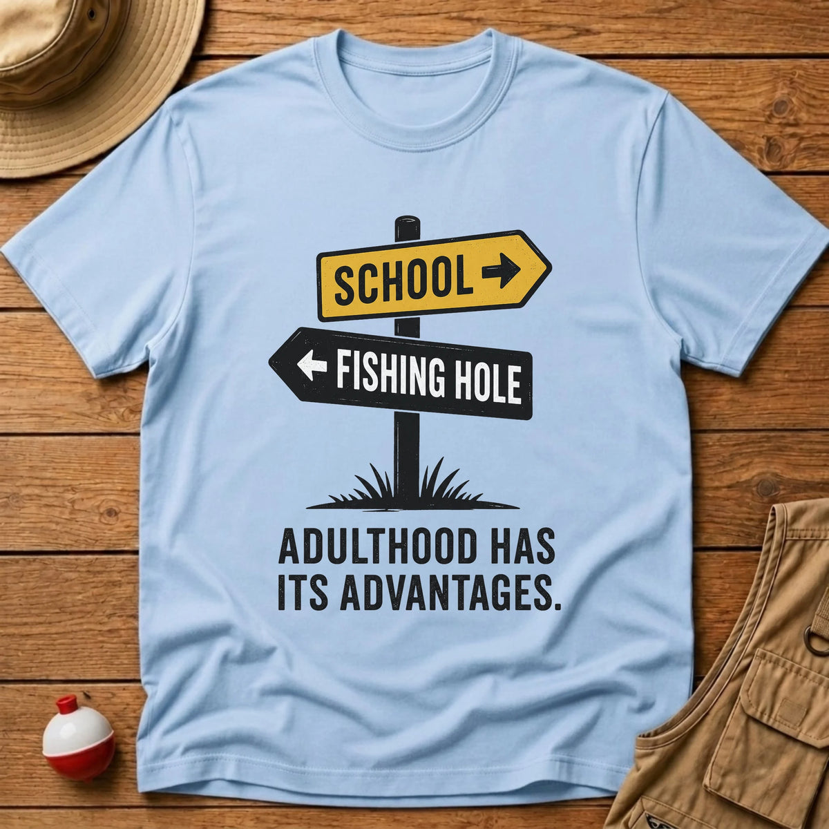 Adulthood Advantages T-Shirt - Floating Bobber