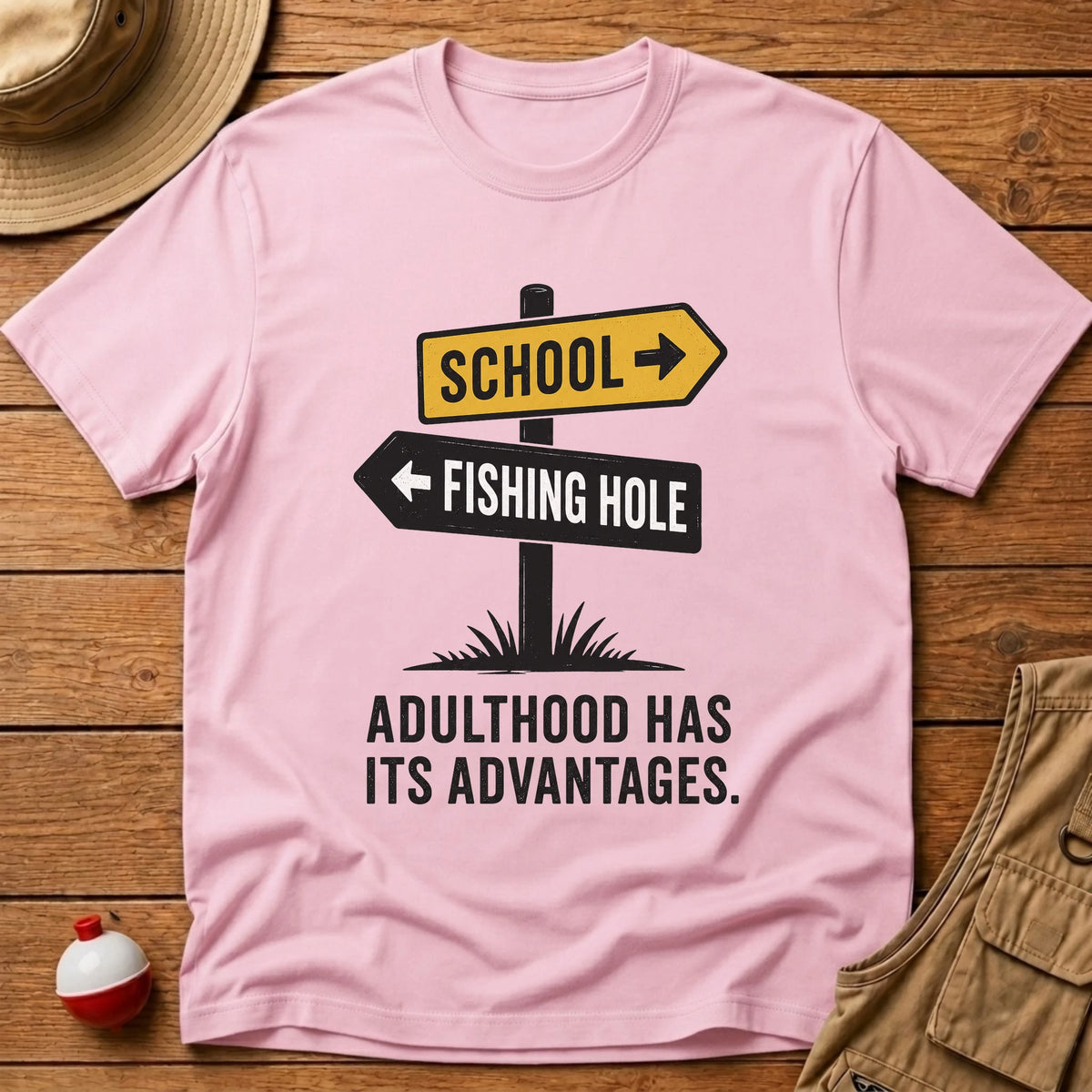 Adulthood Advantages T-Shirt - Floating Bobber