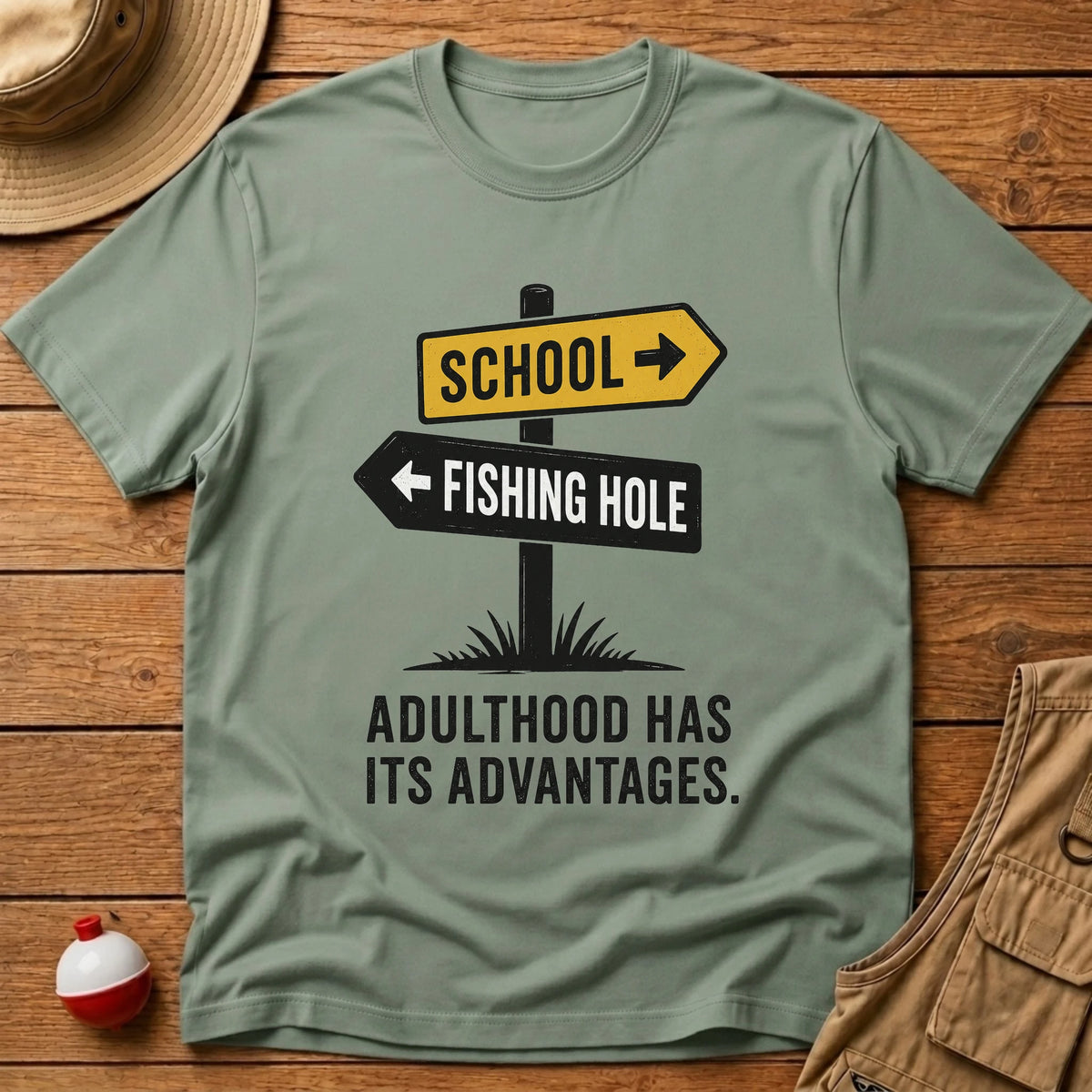 Adulthood Advantages T-Shirt - Floating Bobber