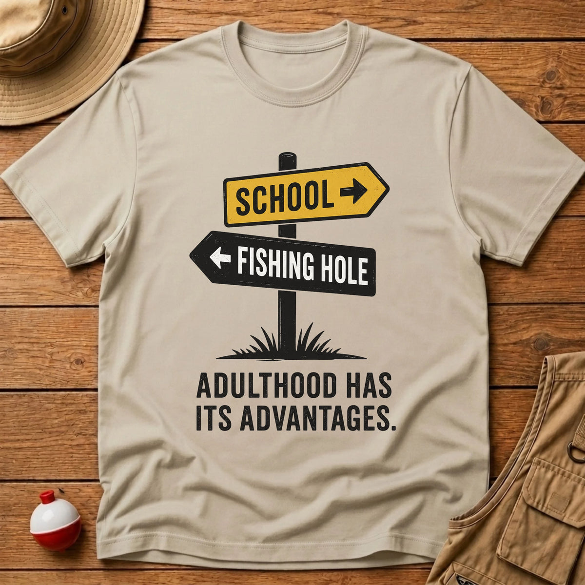 Adulthood Advantages T-Shirt - Floating Bobber