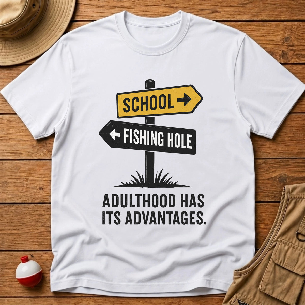 Adulthood Advantages T-Shirt - Floating Bobber