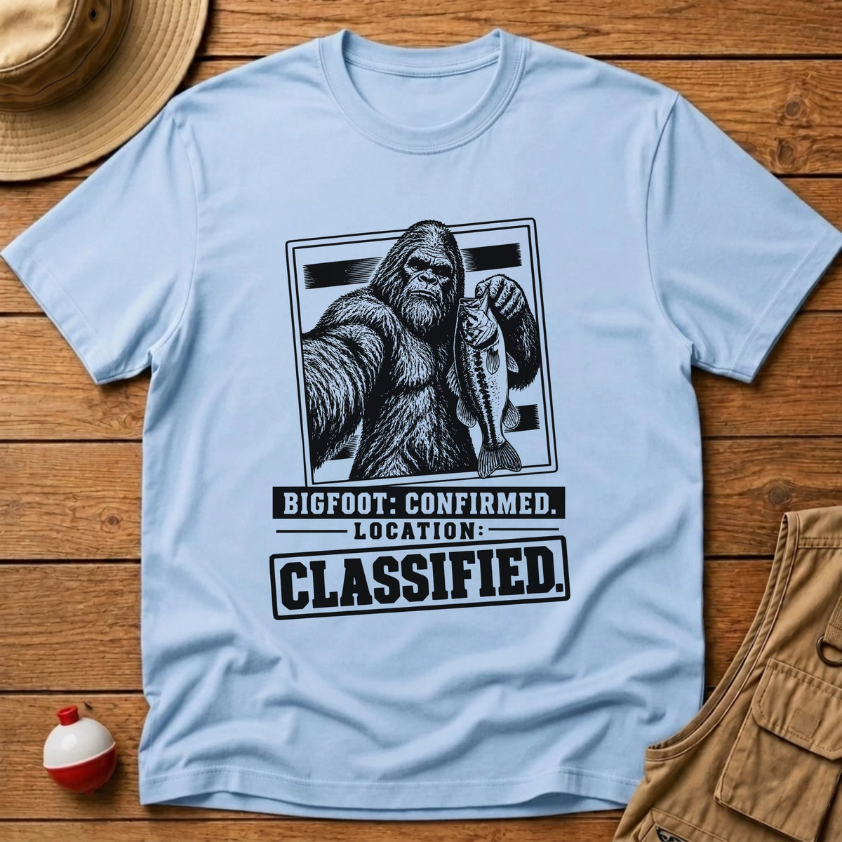 Bigfoot Location Classified T-Shirt - Floating Bobber