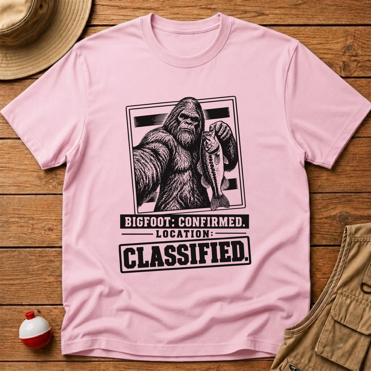 Bigfoot Location Classified T-Shirt - Floating Bobber