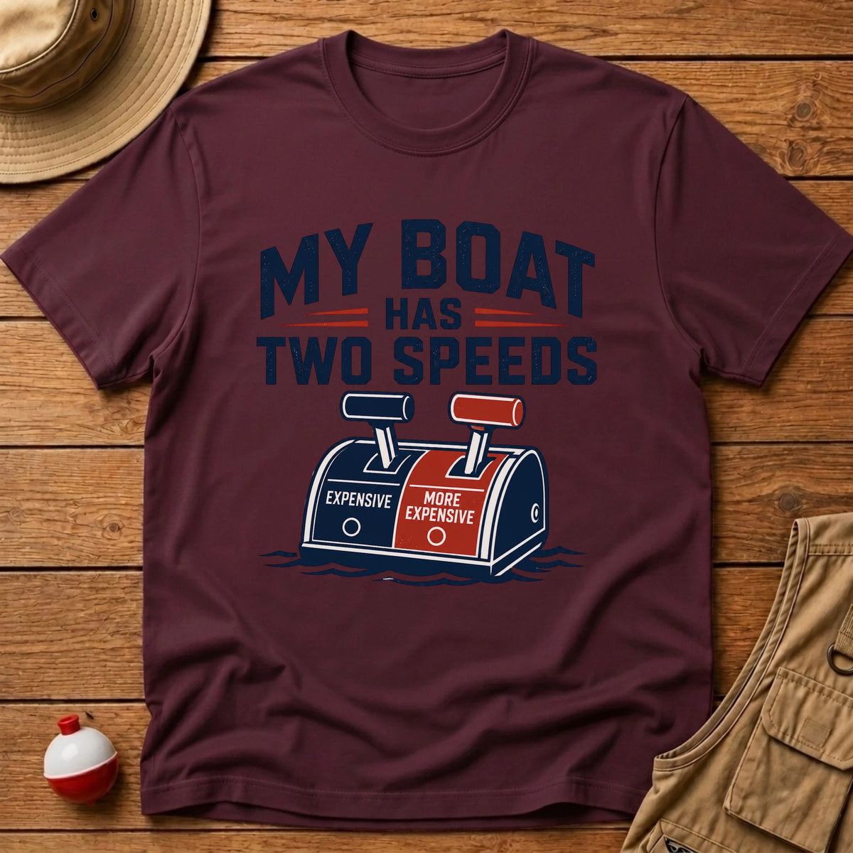 Boat Two Speeds T-Shirt - Floating Bobber
