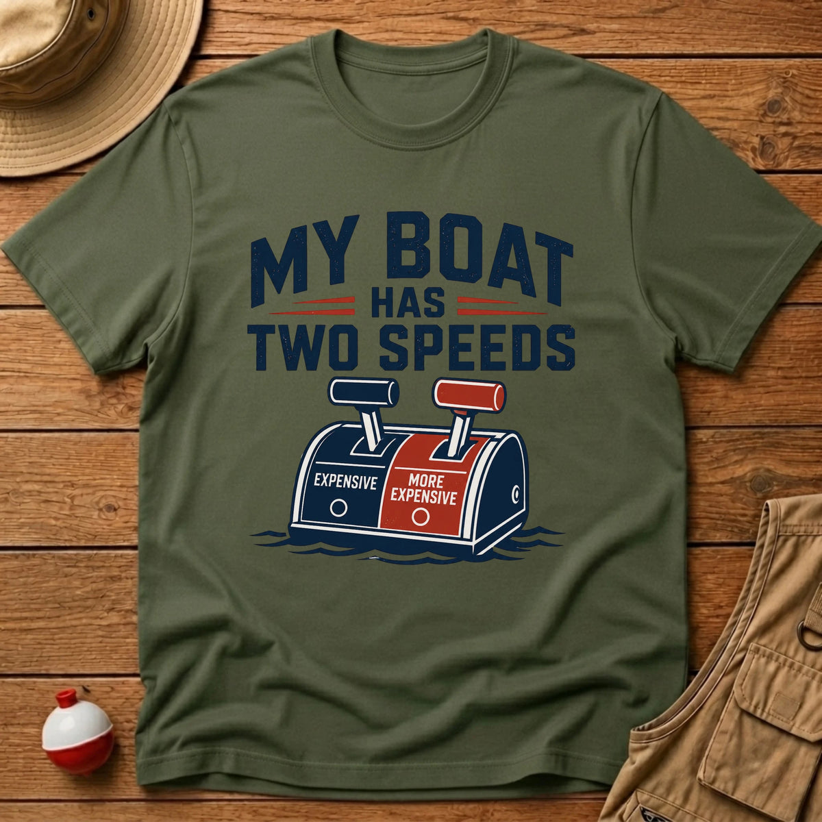 Boat Two Speeds T-Shirt - Floating Bobber