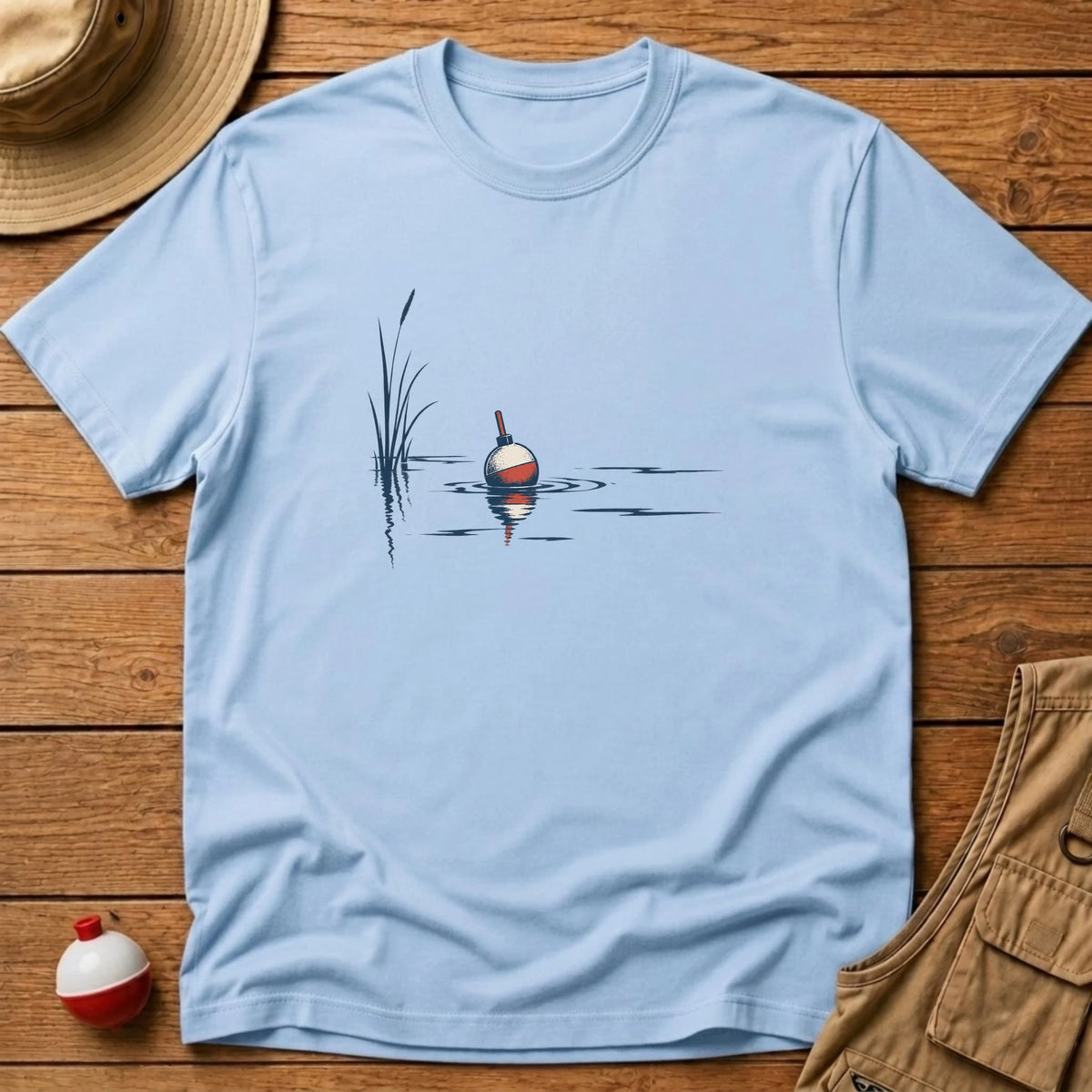 Bobber Line Art T-Shirt - Floating Bobber