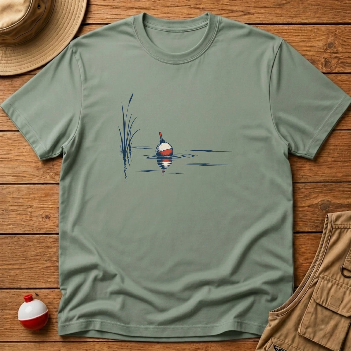 Bobber Line Art T-Shirt - Floating Bobber