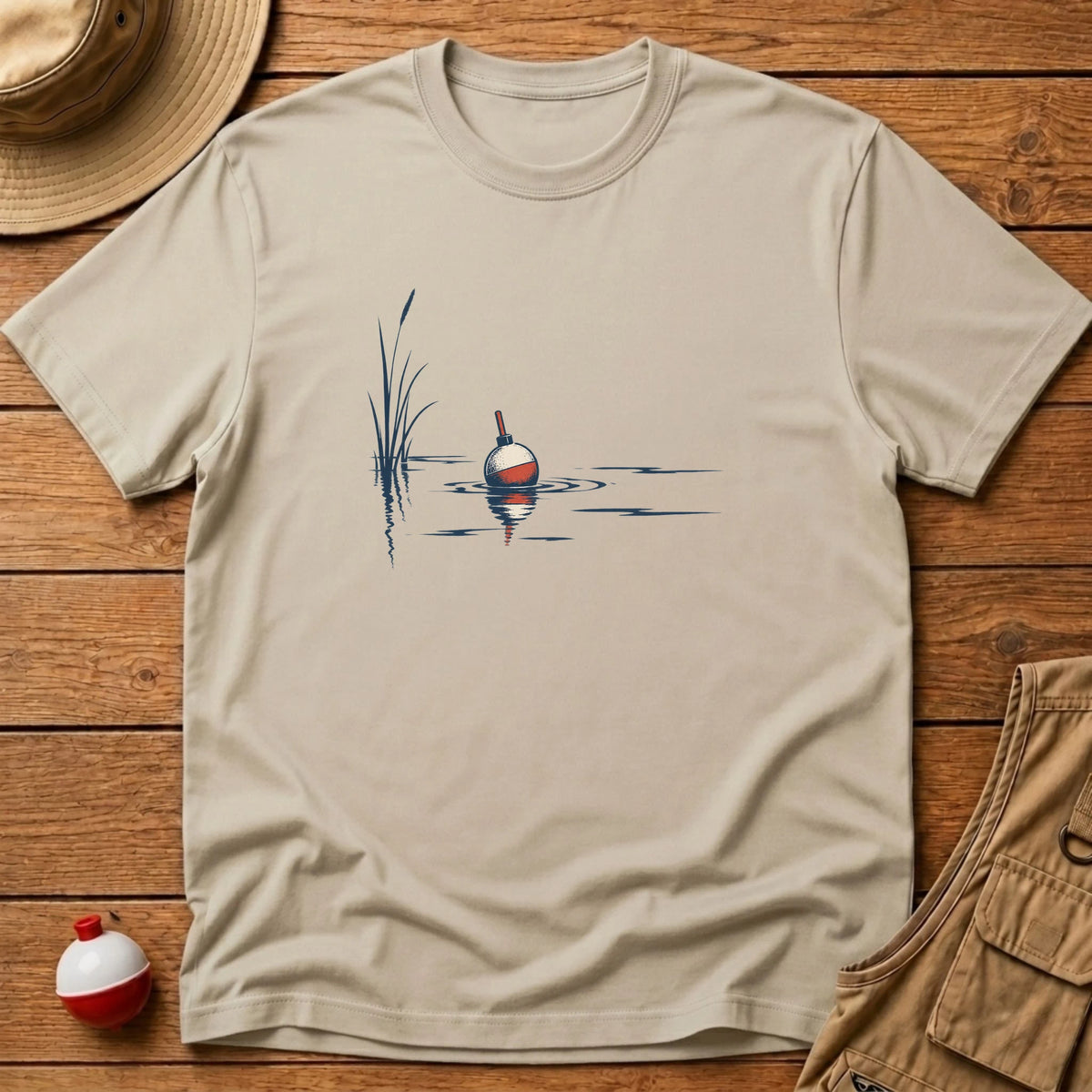 Bobber Line Art T-Shirt - Floating Bobber