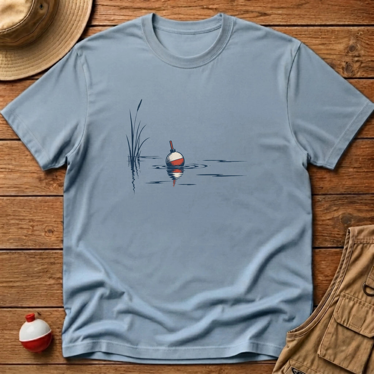 Bobber Line Art T-Shirt - Floating Bobber