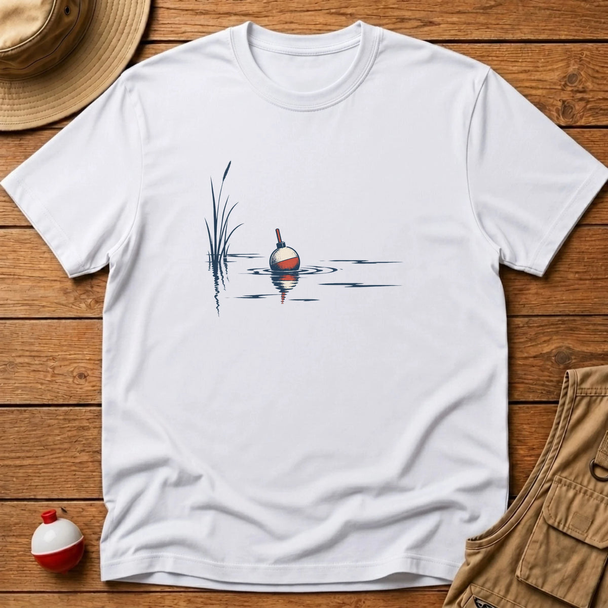 Bobber Line Art T-Shirt - Floating Bobber