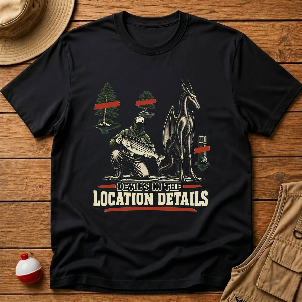 Devils In Location Details T-Shirt - Floating Bobber