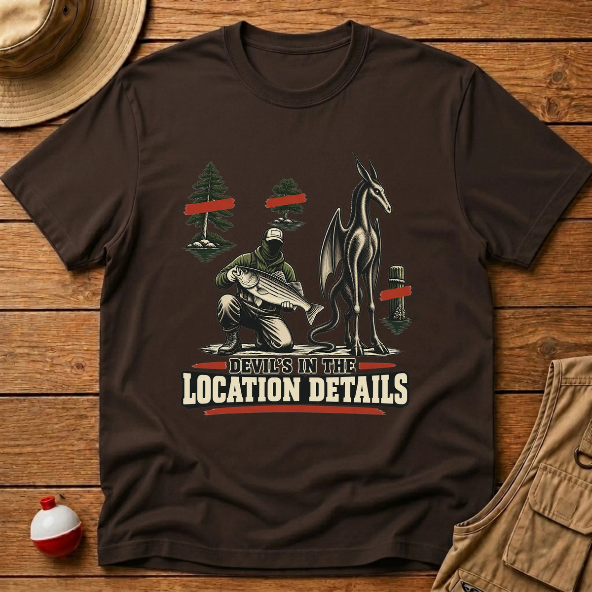 Devils In Location Details T-Shirt - Floating Bobber
