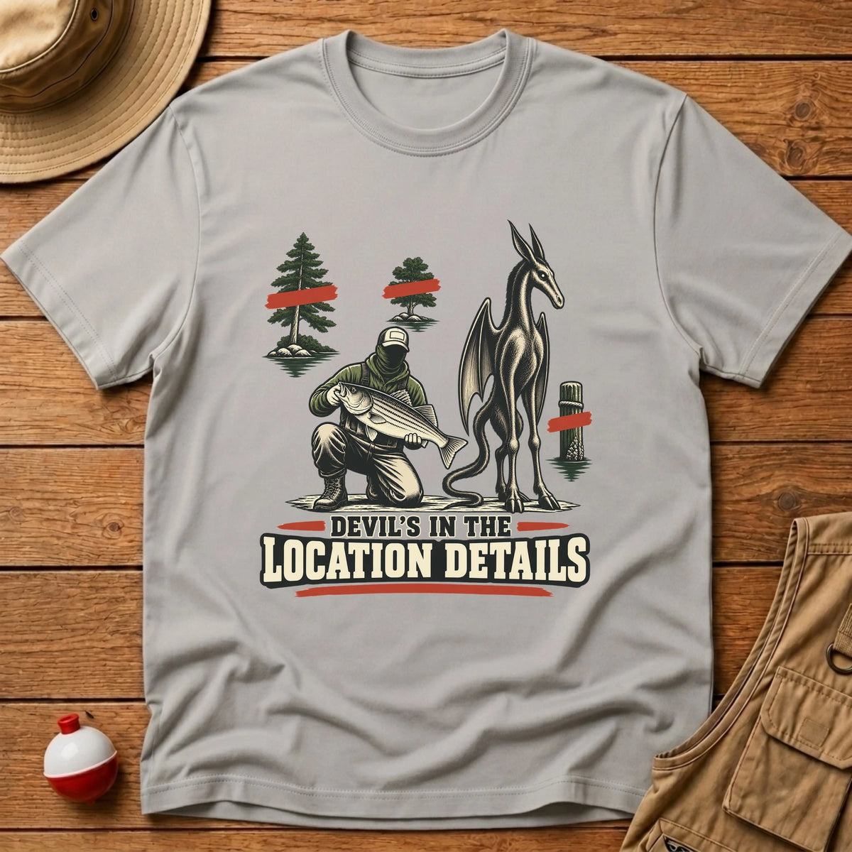 Devils In Location Details T-Shirt - Floating Bobber