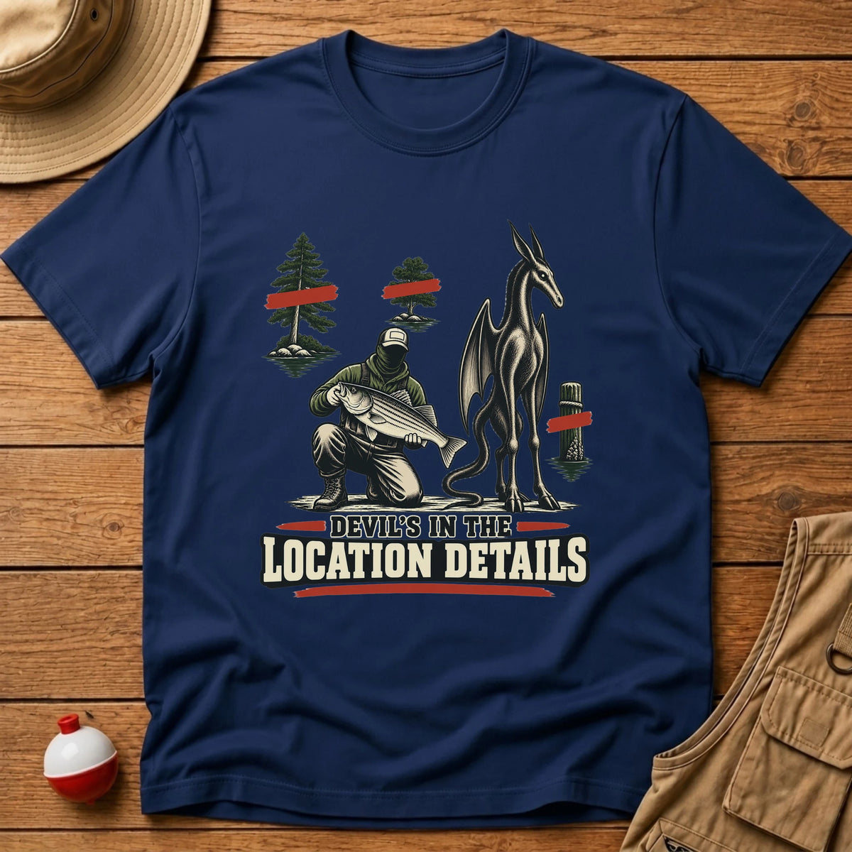 Devils In Location Details T-Shirt - Floating Bobber