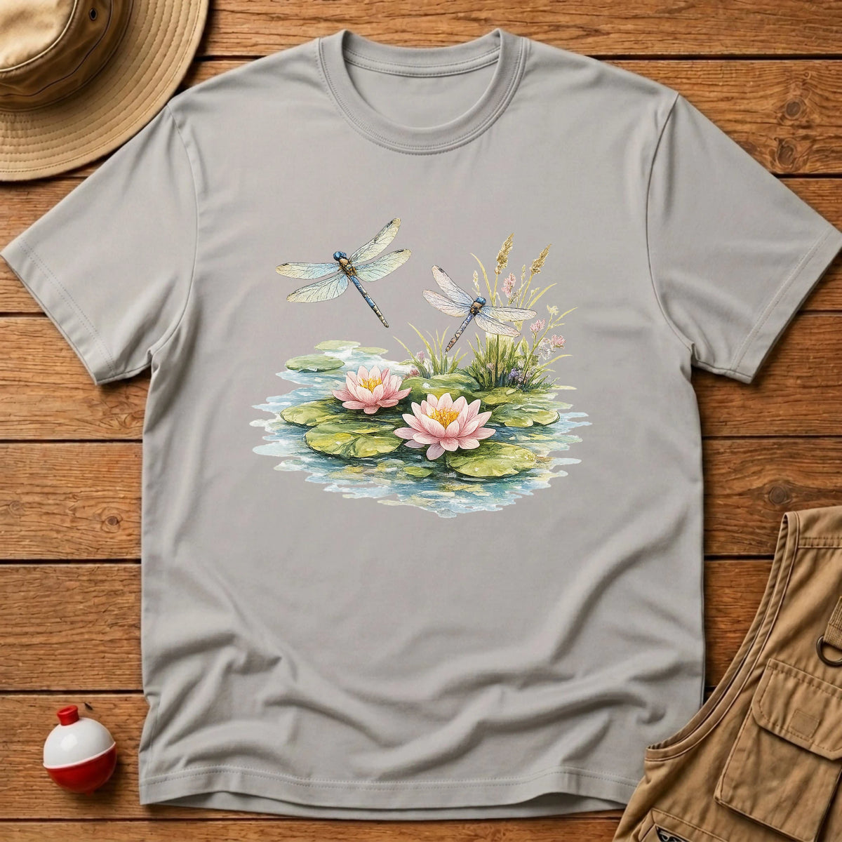 Dragonfly Lily Pads T-Shirt - Floating Bobber