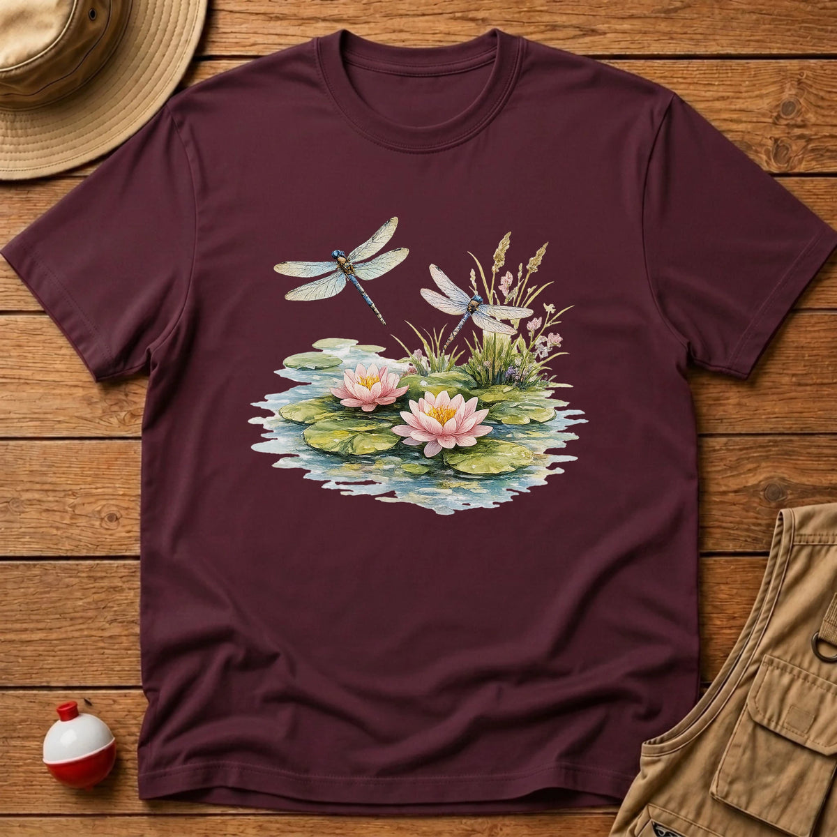 Dragonfly Lily Pads T-Shirt - Floating Bobber