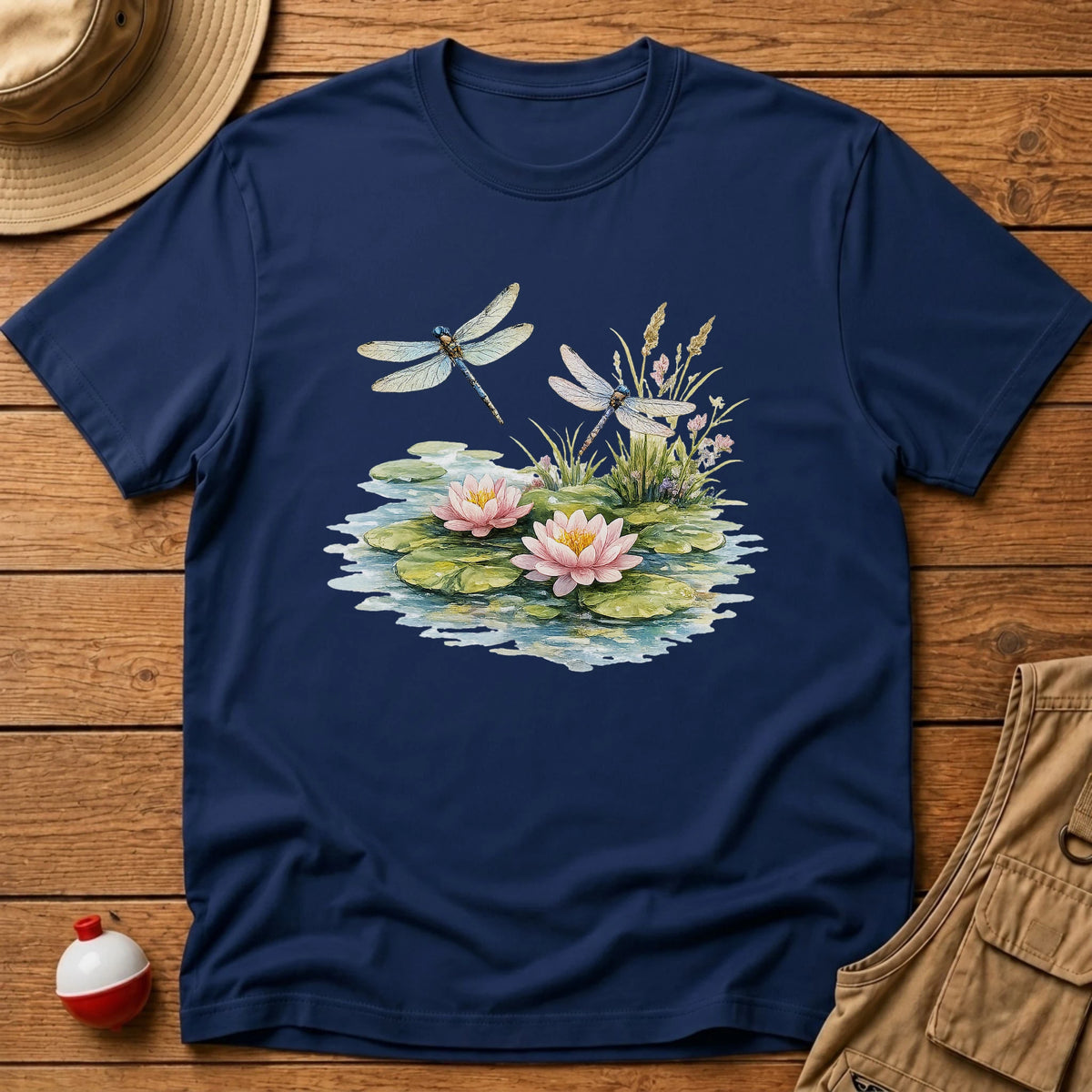 Dragonfly Lily Pads T-Shirt - Floating Bobber