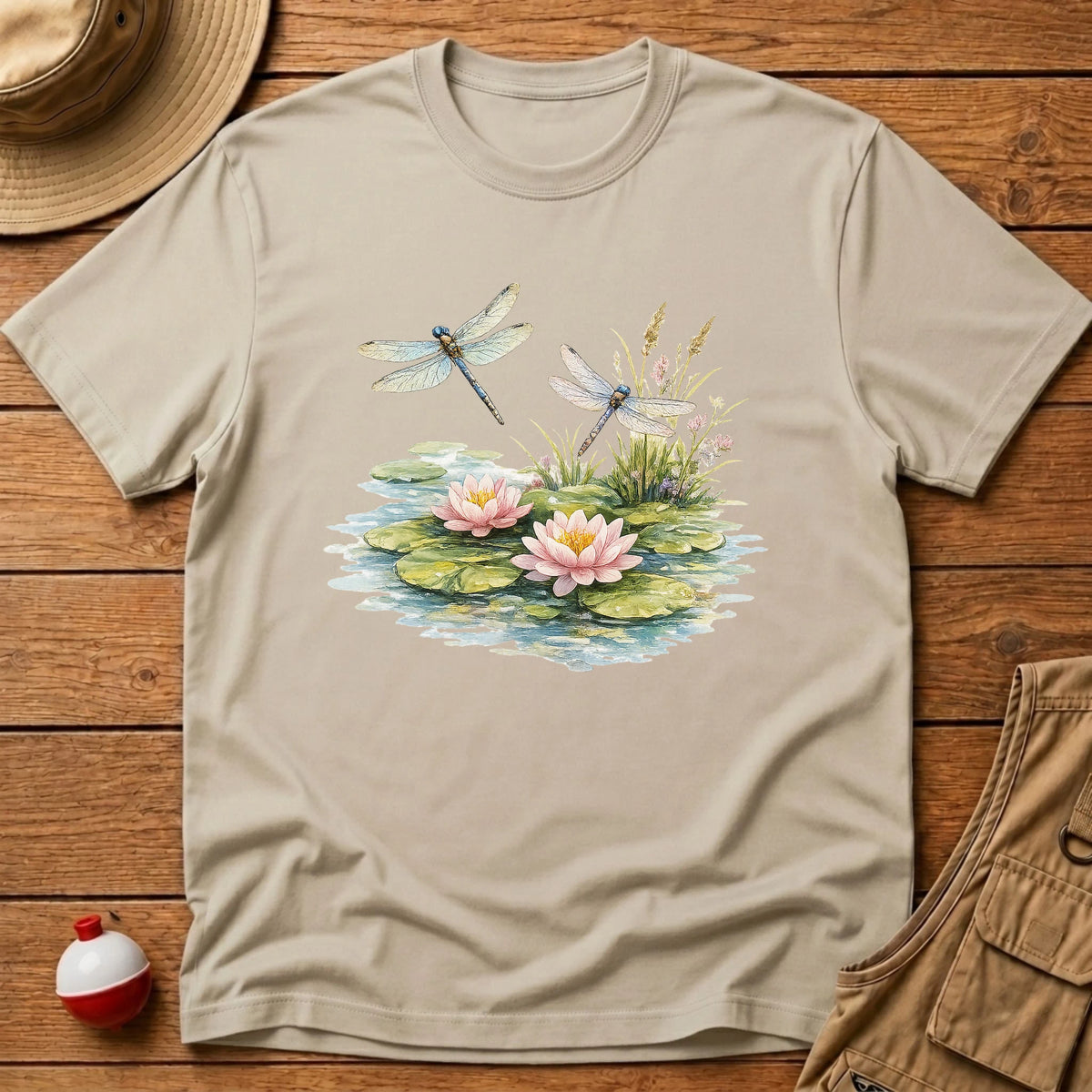 Dragonfly Lily Pads T-Shirt - Floating Bobber