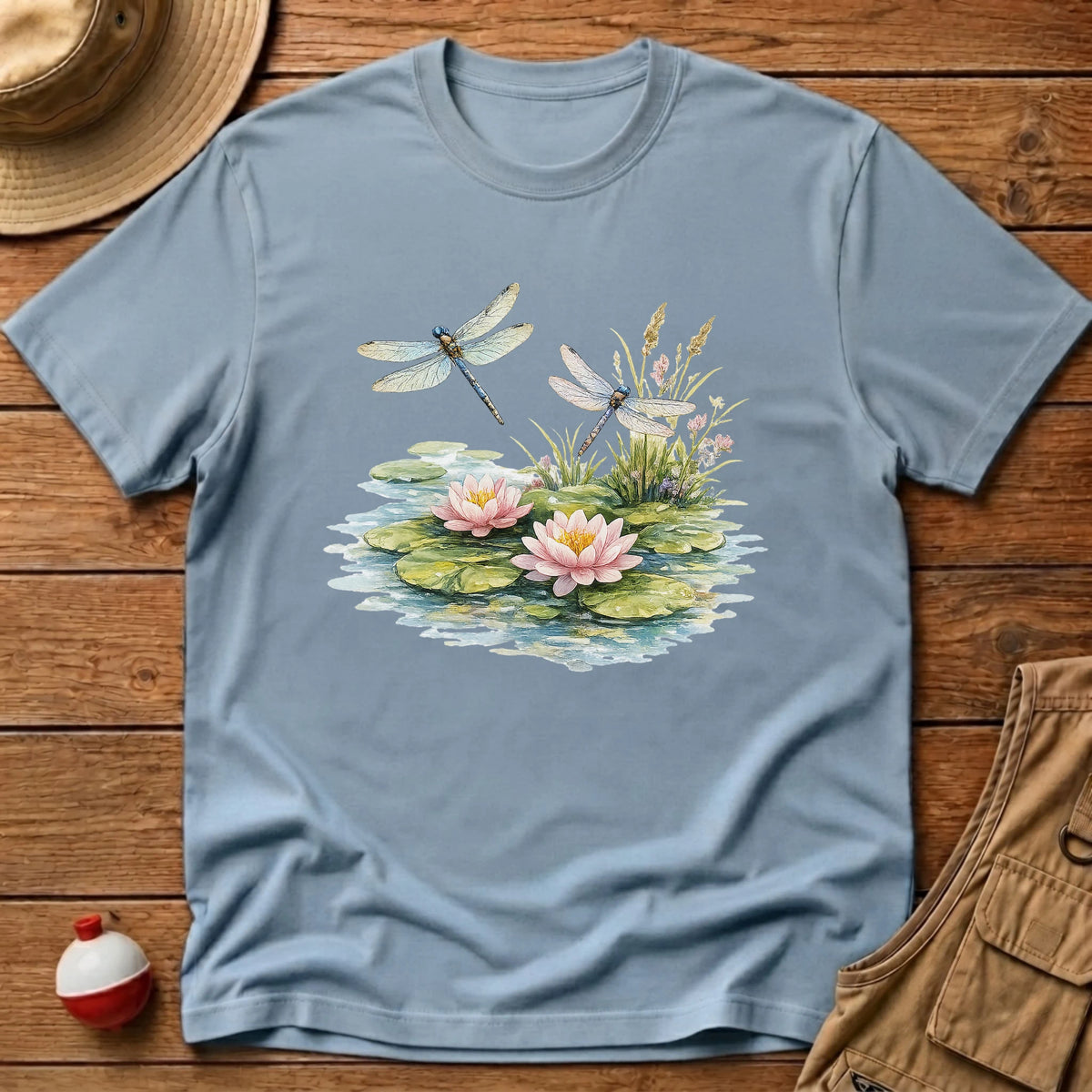 Dragonfly Lily Pads T-Shirt - Floating Bobber