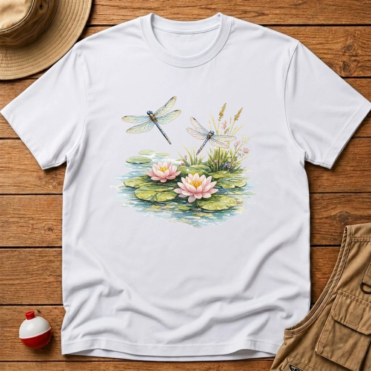 Dragonfly Lily Pads T-Shirt - Floating Bobber