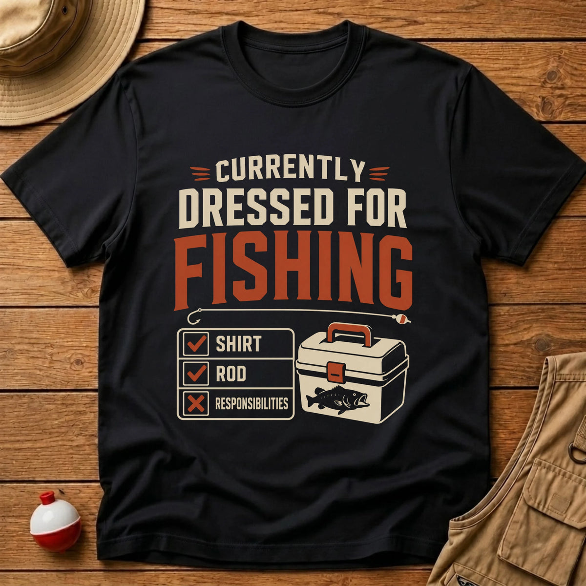Dressed For Fishing T-Shirt - Floating Bobber