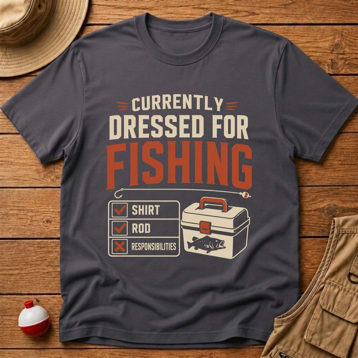 Dressed For Fishing T-Shirt - Floating Bobber