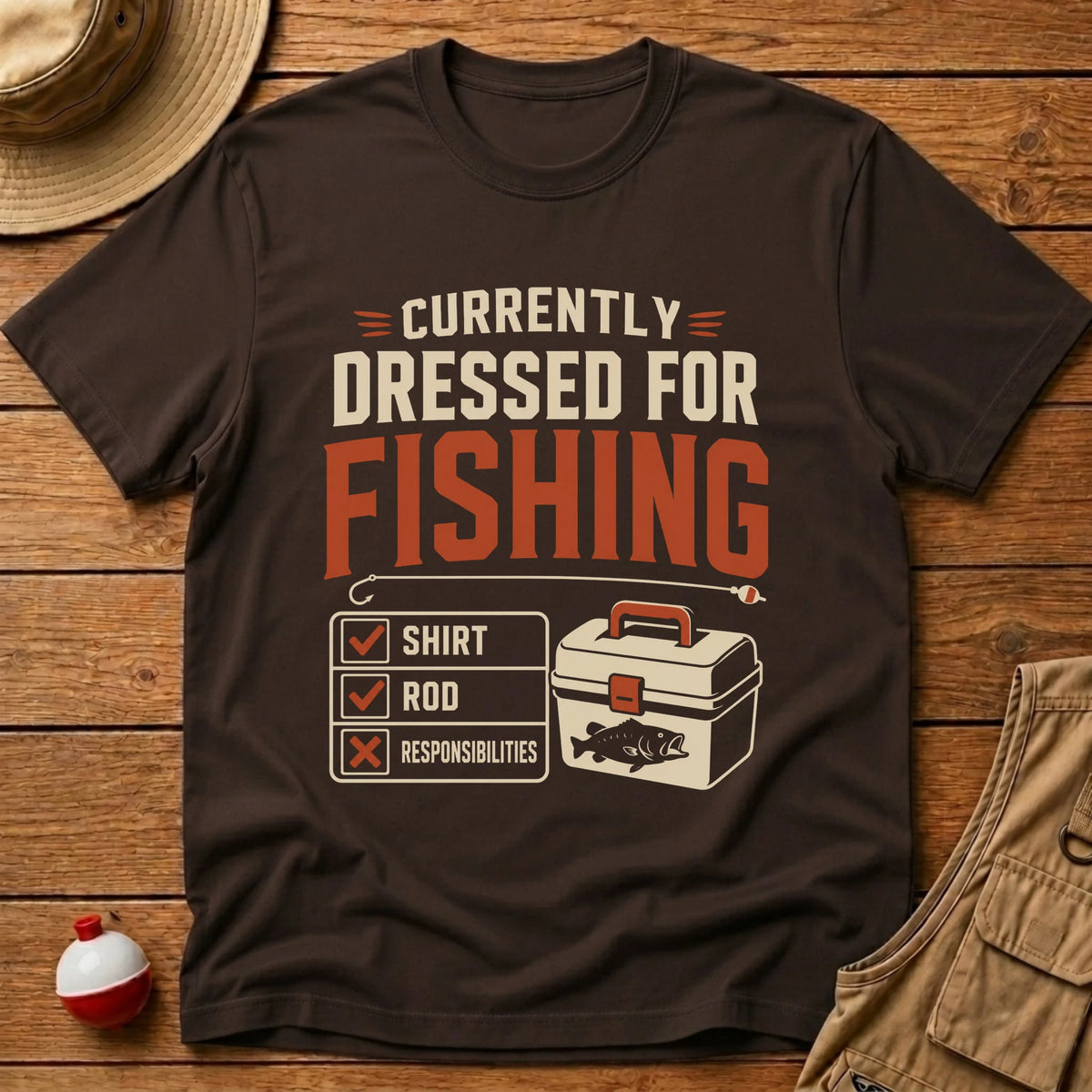 Dressed For Fishing T-Shirt - Floating Bobber