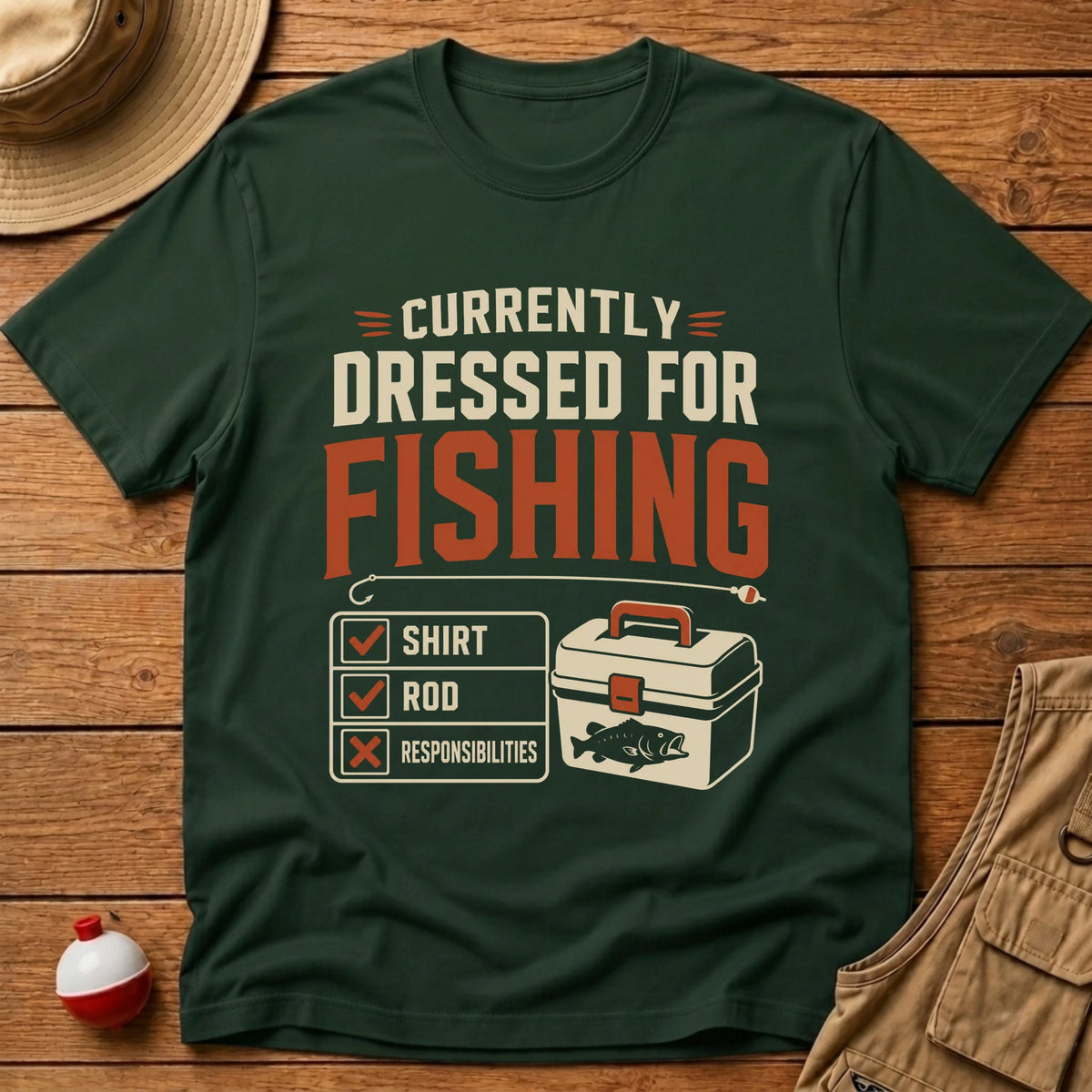 Dressed For Fishing T-Shirt - Floating Bobber