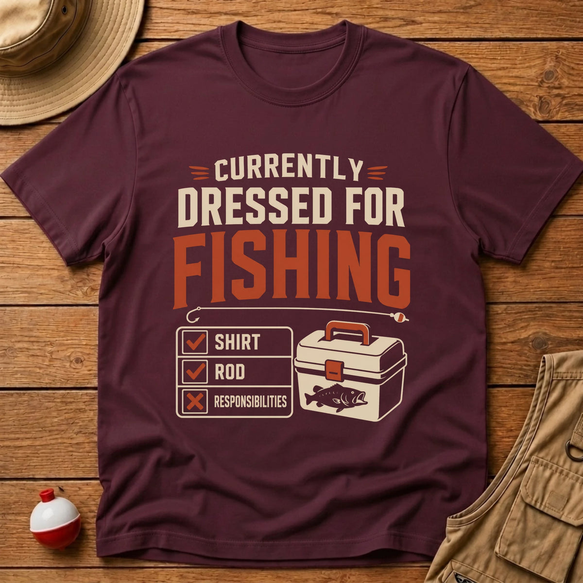 Dressed For Fishing T-Shirt - Floating Bobber