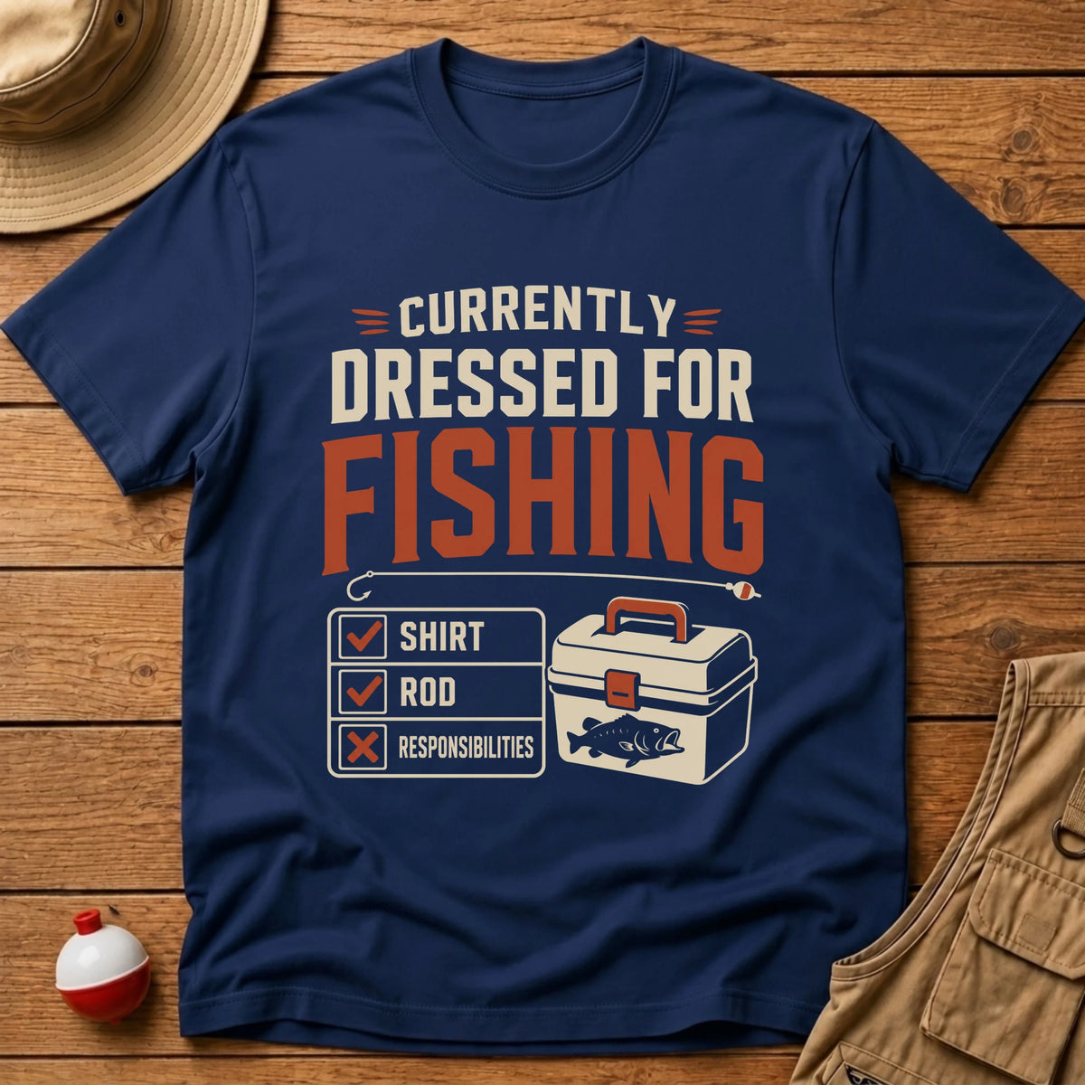 Dressed For Fishing T-Shirt - Floating Bobber