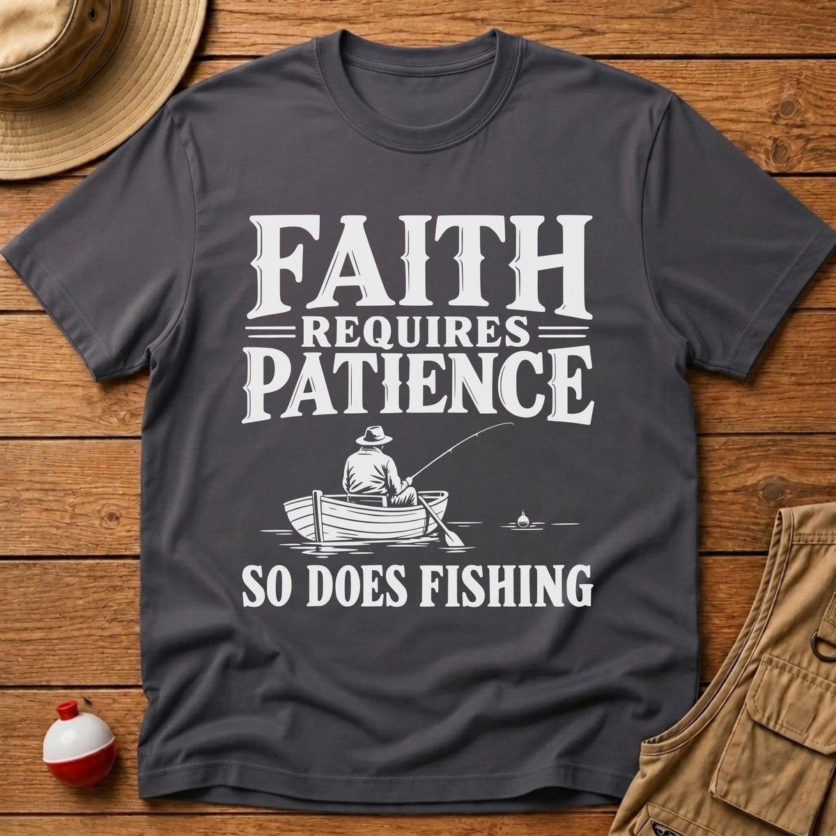 Faith Requires Patience T-Shirt - Floating Bobber