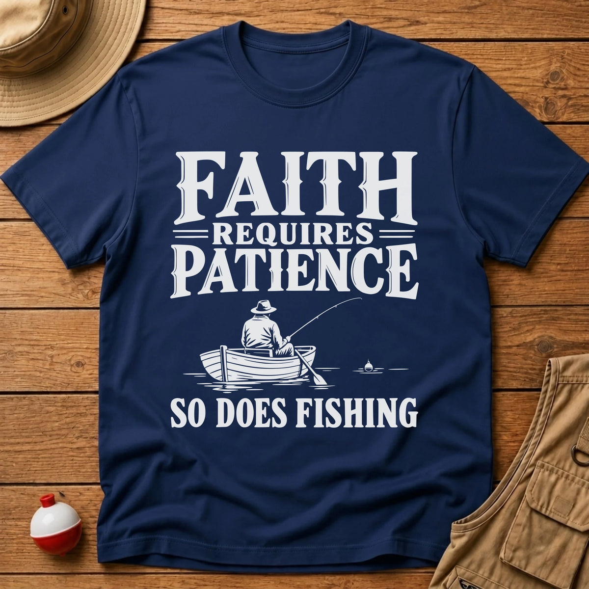 Faith Requires Patience T-Shirt - Floating Bobber