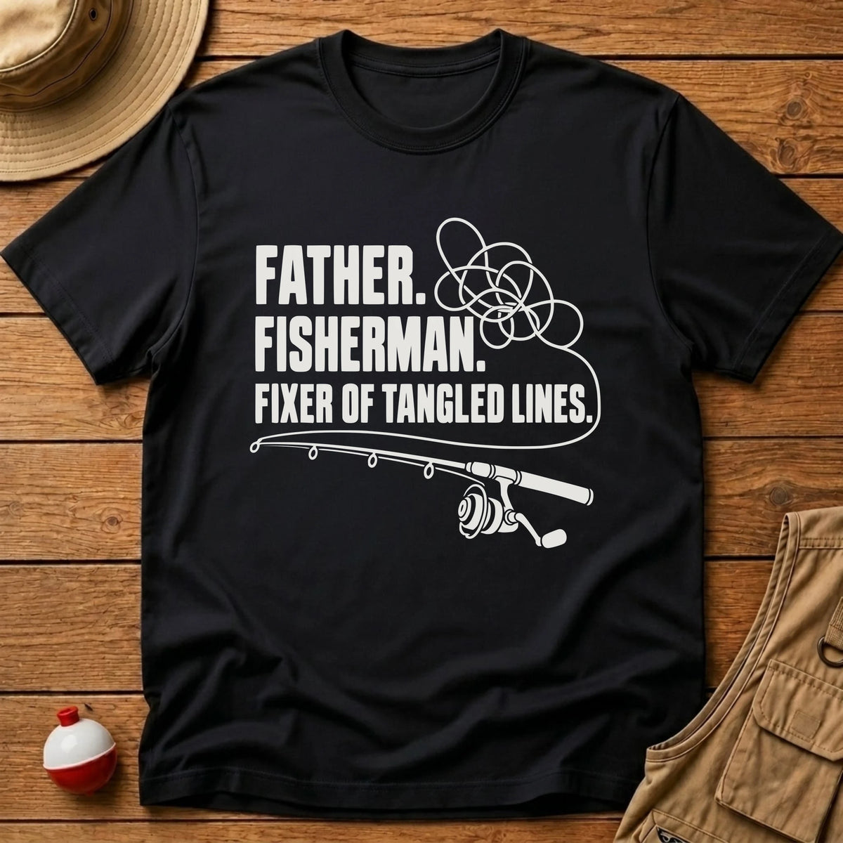 Father Fixer Lines T-Shirt - Floating Bobber