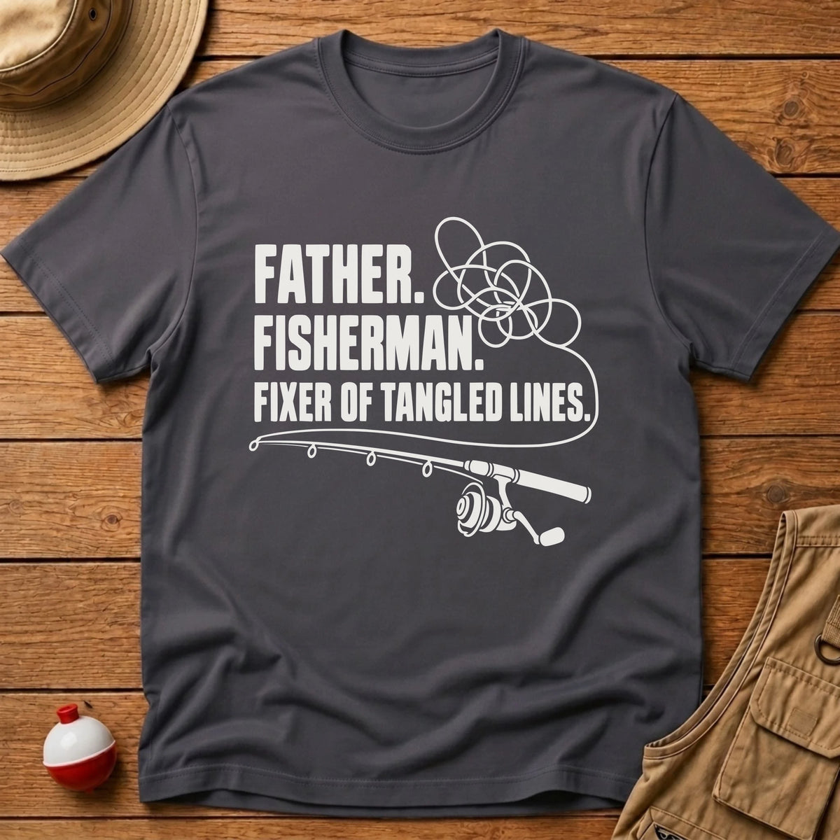 Father Fixer Lines T-Shirt - Floating Bobber