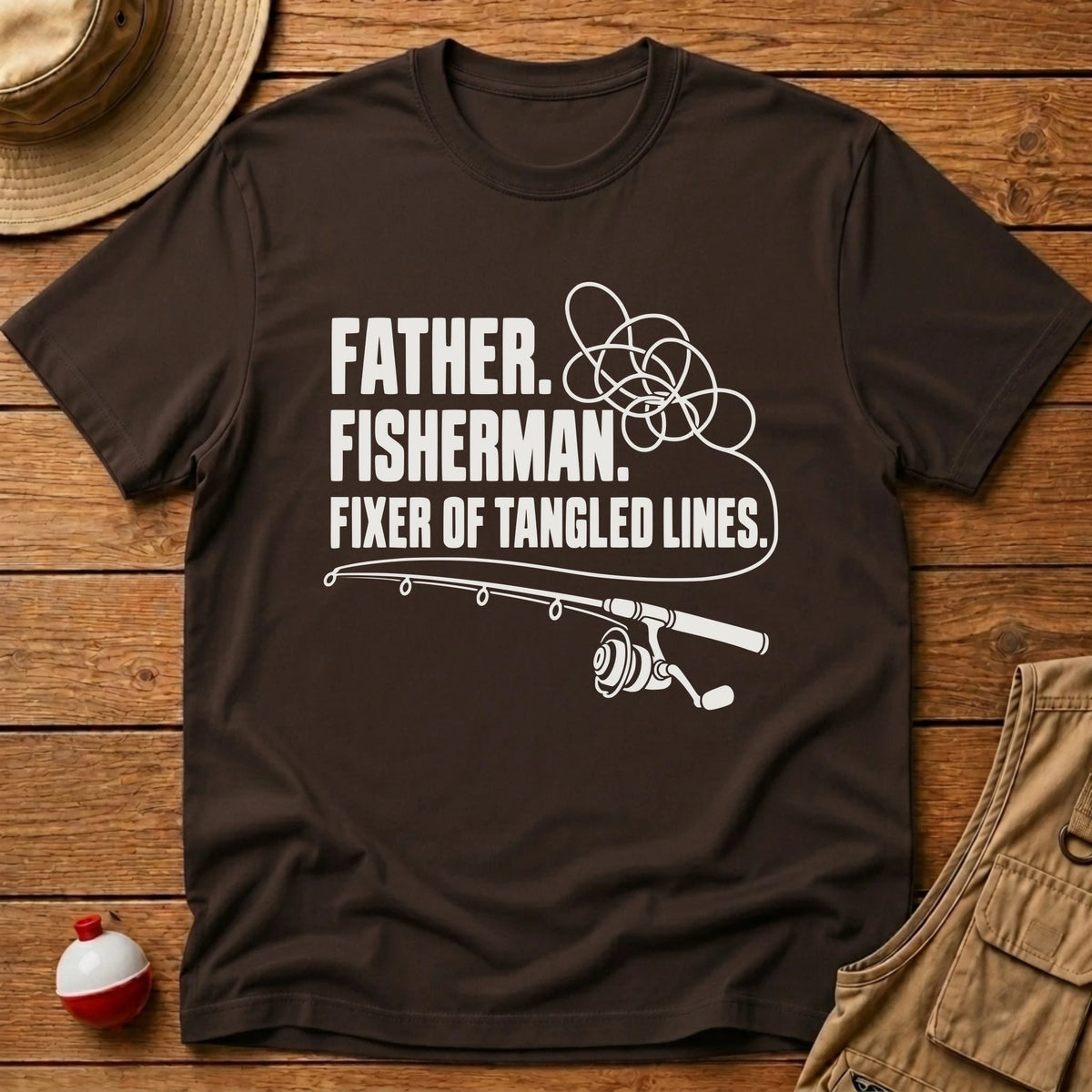 Father Fixer Lines T-Shirt - Floating Bobber