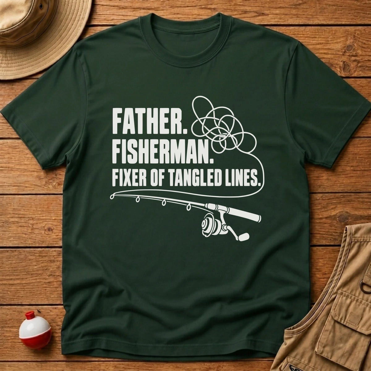Father Fixer Lines T-Shirt - Floating Bobber