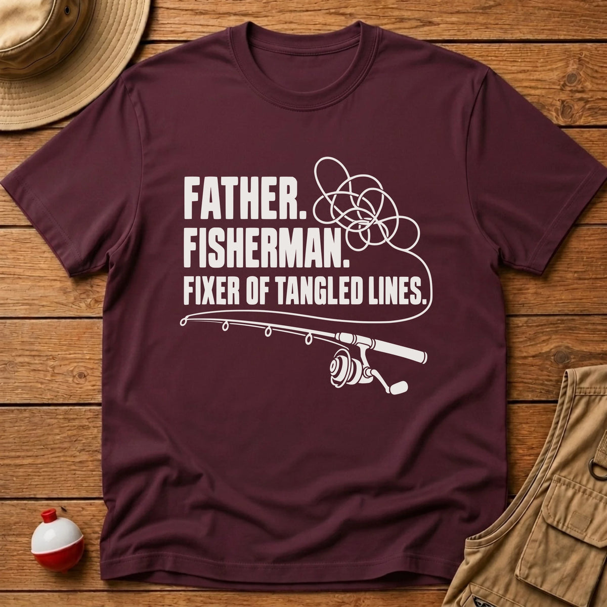 Father Fixer Lines T-Shirt - Floating Bobber