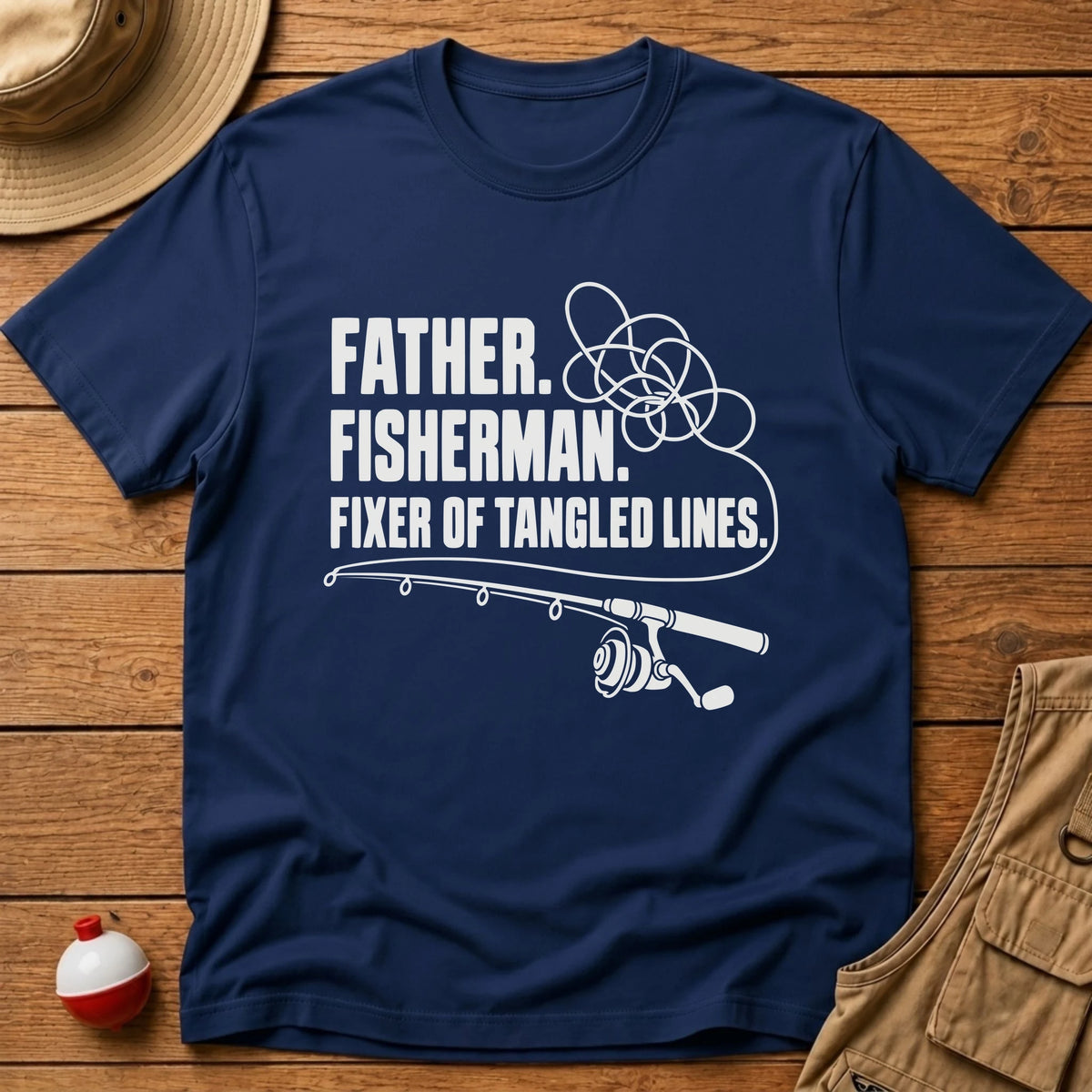 Father Fixer Lines T-Shirt - Floating Bobber