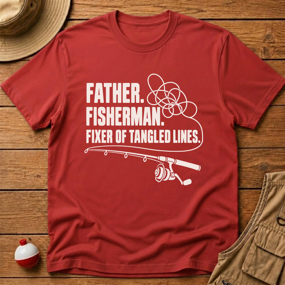 Father Fixer Lines T-Shirt - Floating Bobber