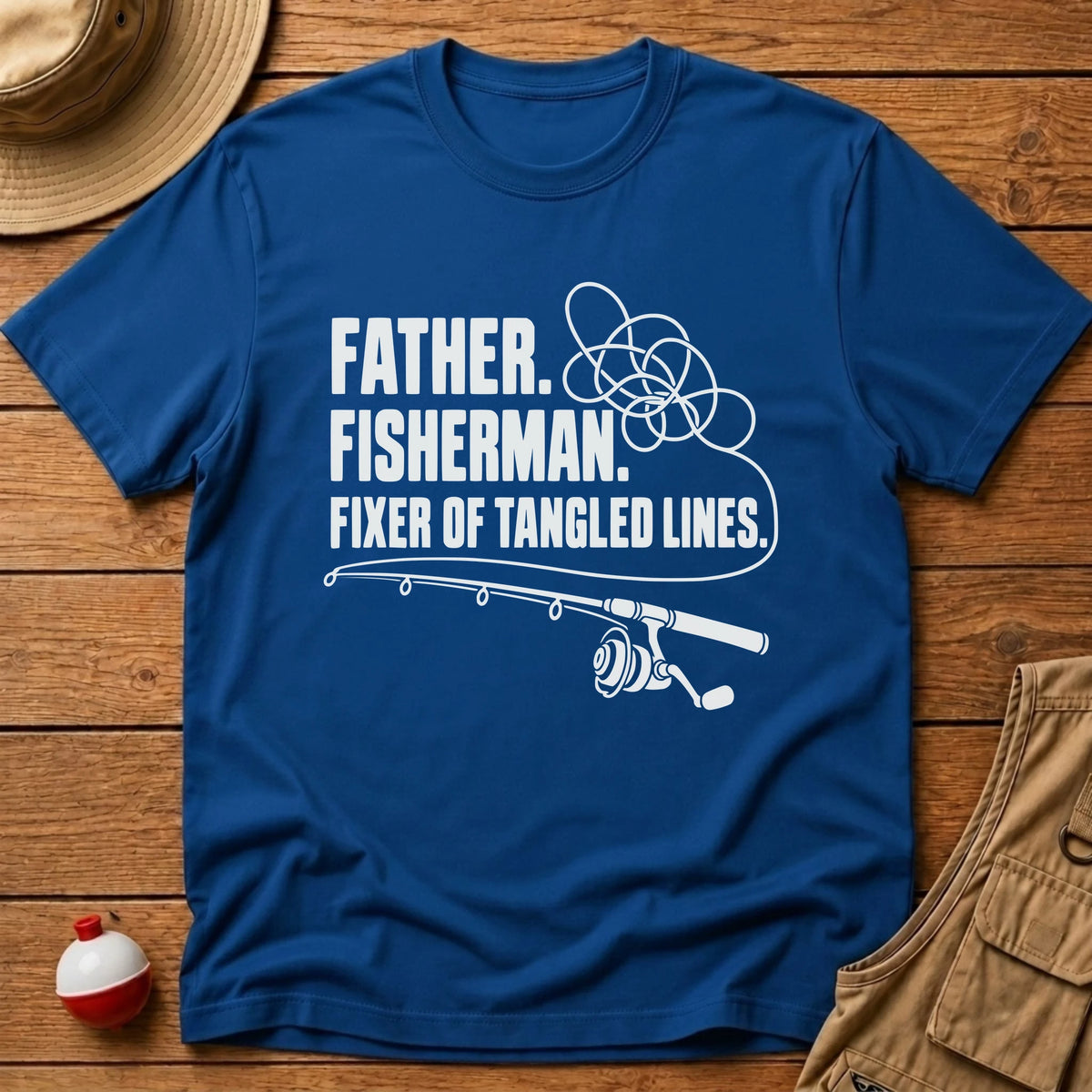 Father Fixer Lines T-Shirt - Floating Bobber