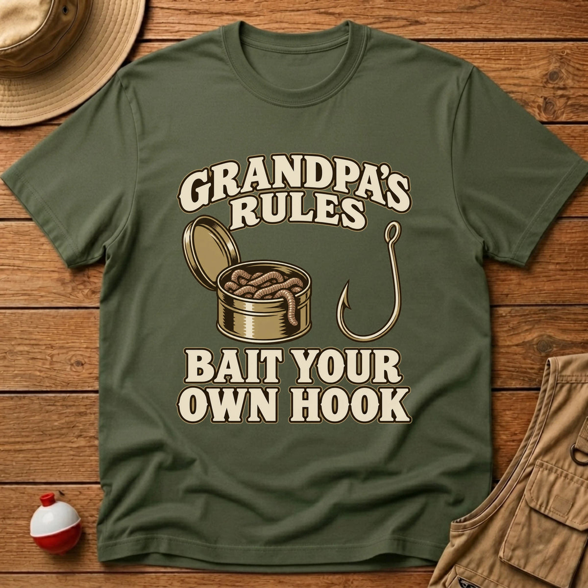 Grandpa Rules T-Shirt - Floating Bobber