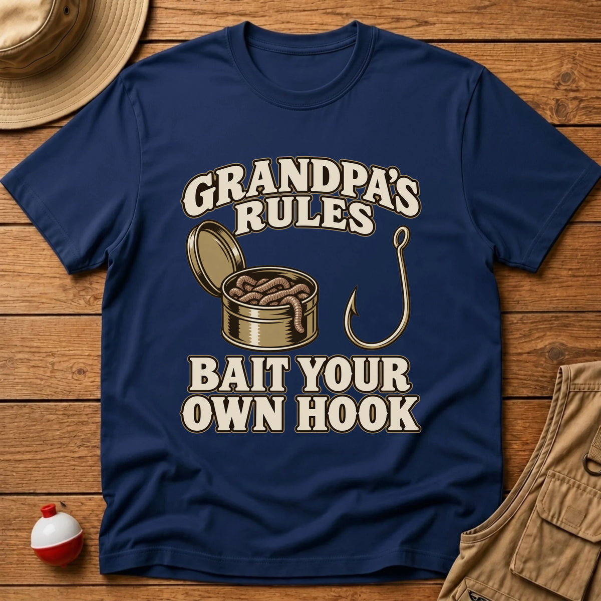 Grandpa Rules T-Shirt - Floating Bobber