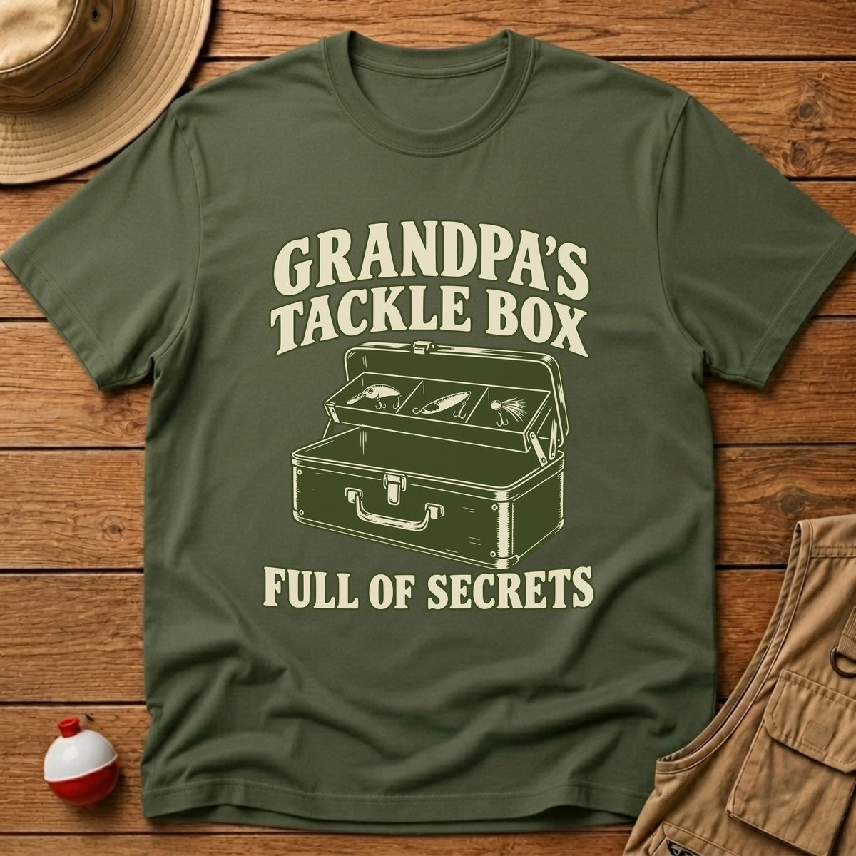 Grandpa Tackle Box T-Shirt - Floating Bobber