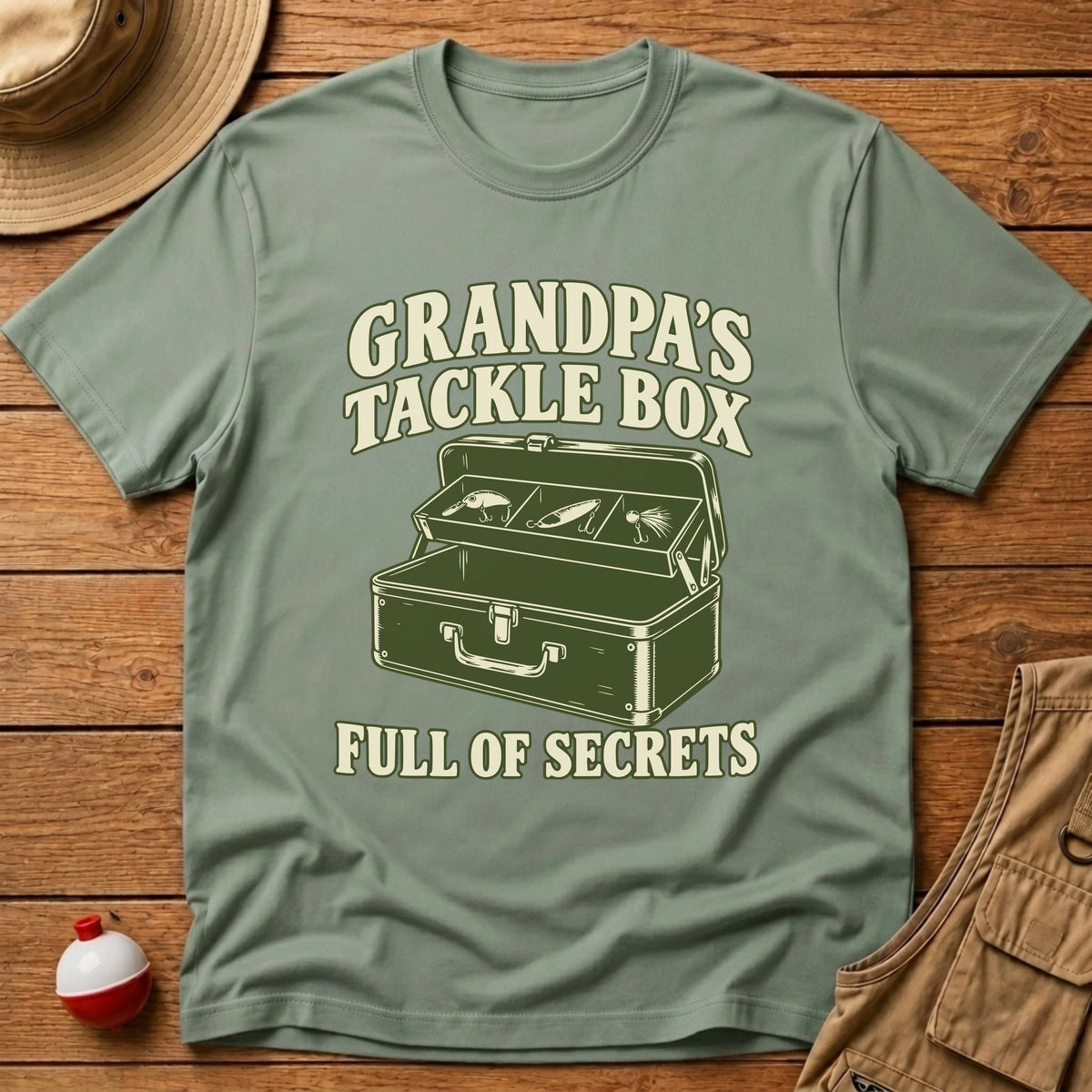 Grandpa Tackle Box T-Shirt - Floating Bobber