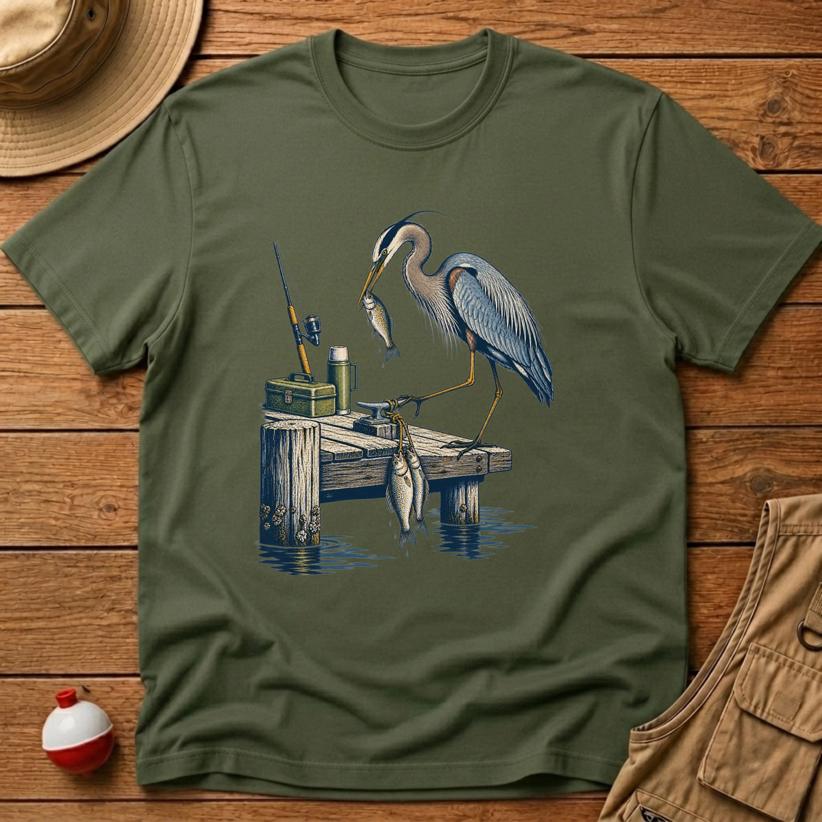 Heron Thief T-Shirt - Floating Bobber