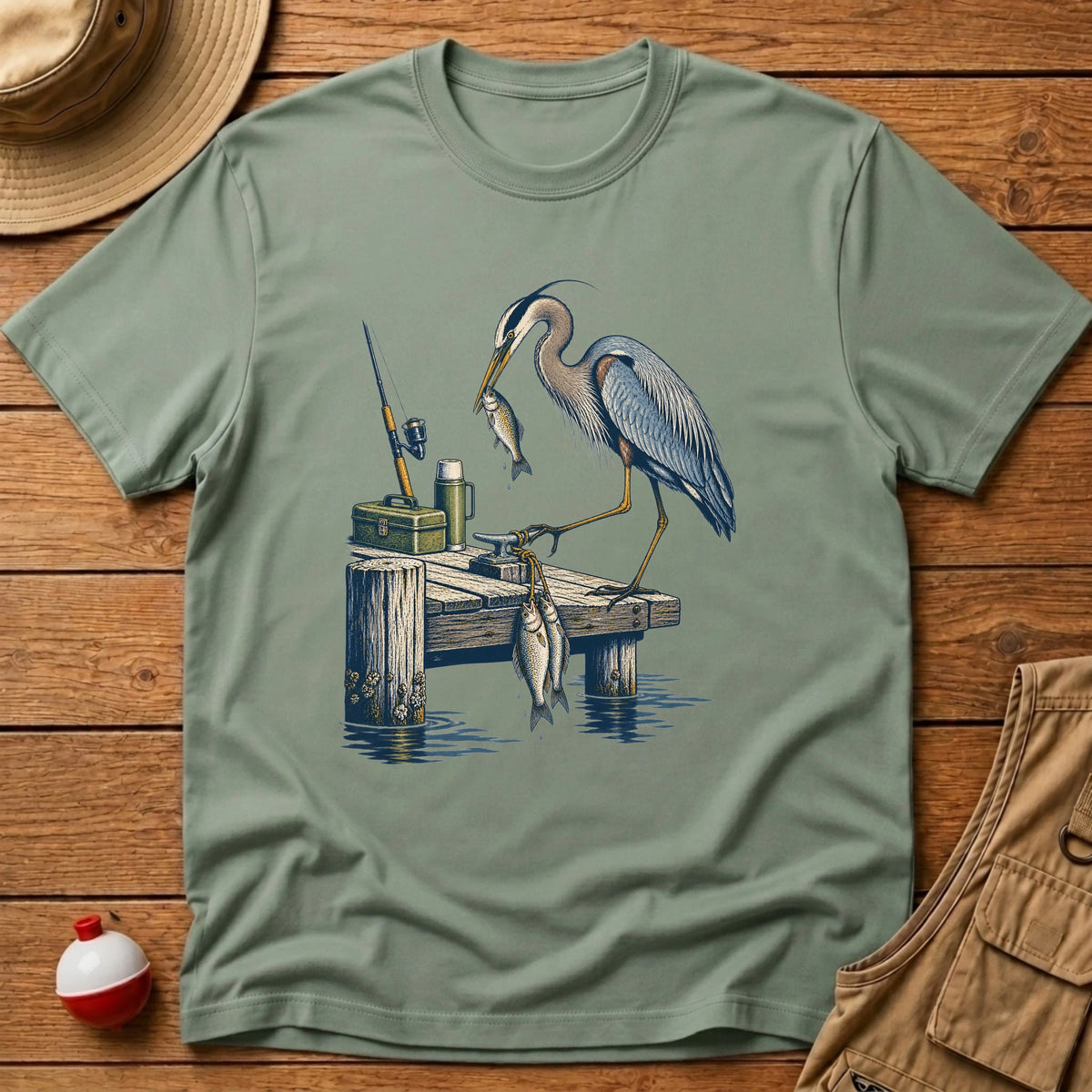 Heron Thief T-Shirt - Floating Bobber
